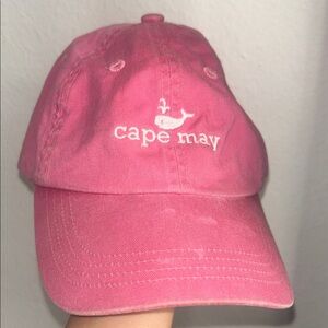 Pink Cape May Whale Embroidered Cap
